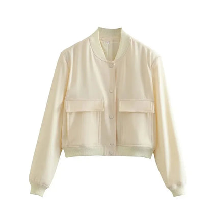 Cropped Aviator Bomber Jacket