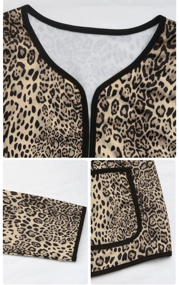 Leopard Elegante Büro Dame Jacke