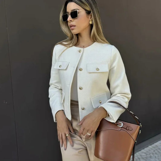 Elegant Cropped Spring Jacket