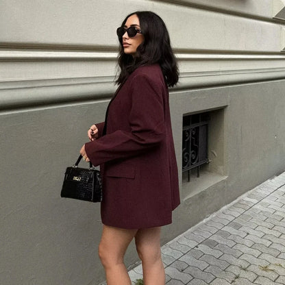 Women's Burgundy Blazer