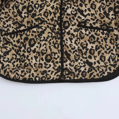 Vintage Leopard Quilted Padded Jacket