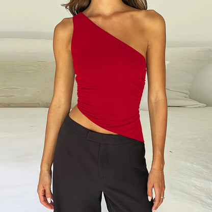 One-Shoulder-Top mit Schnürung und Rückenfreiem