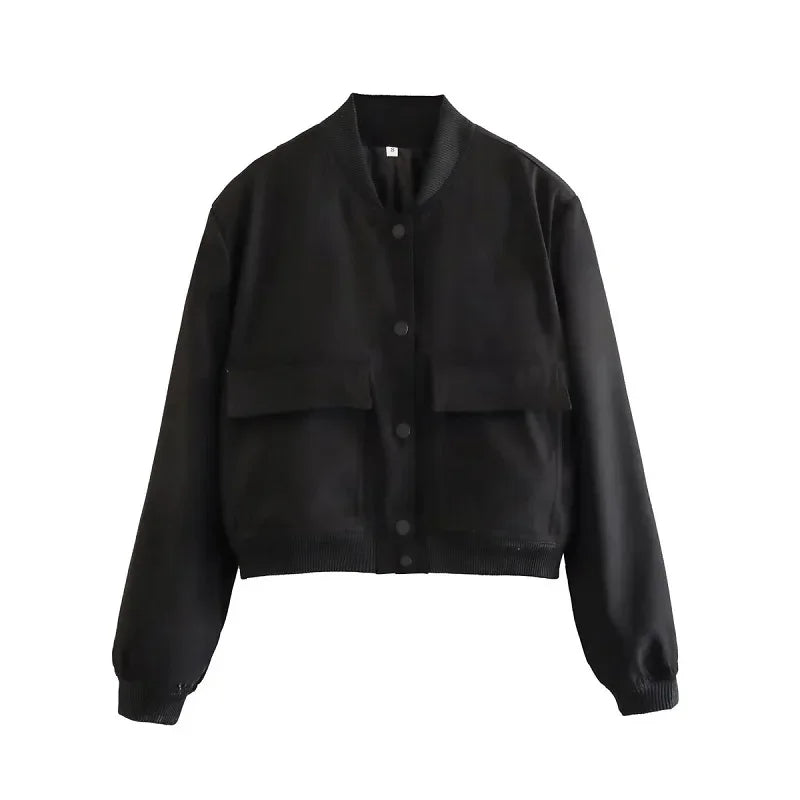 Cropped Aviator Bomber Jacket